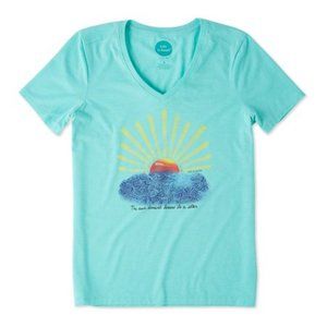 Life is Good “The Sun Doesn’t Know It’s A Star” V-Neck Graphic  Tee